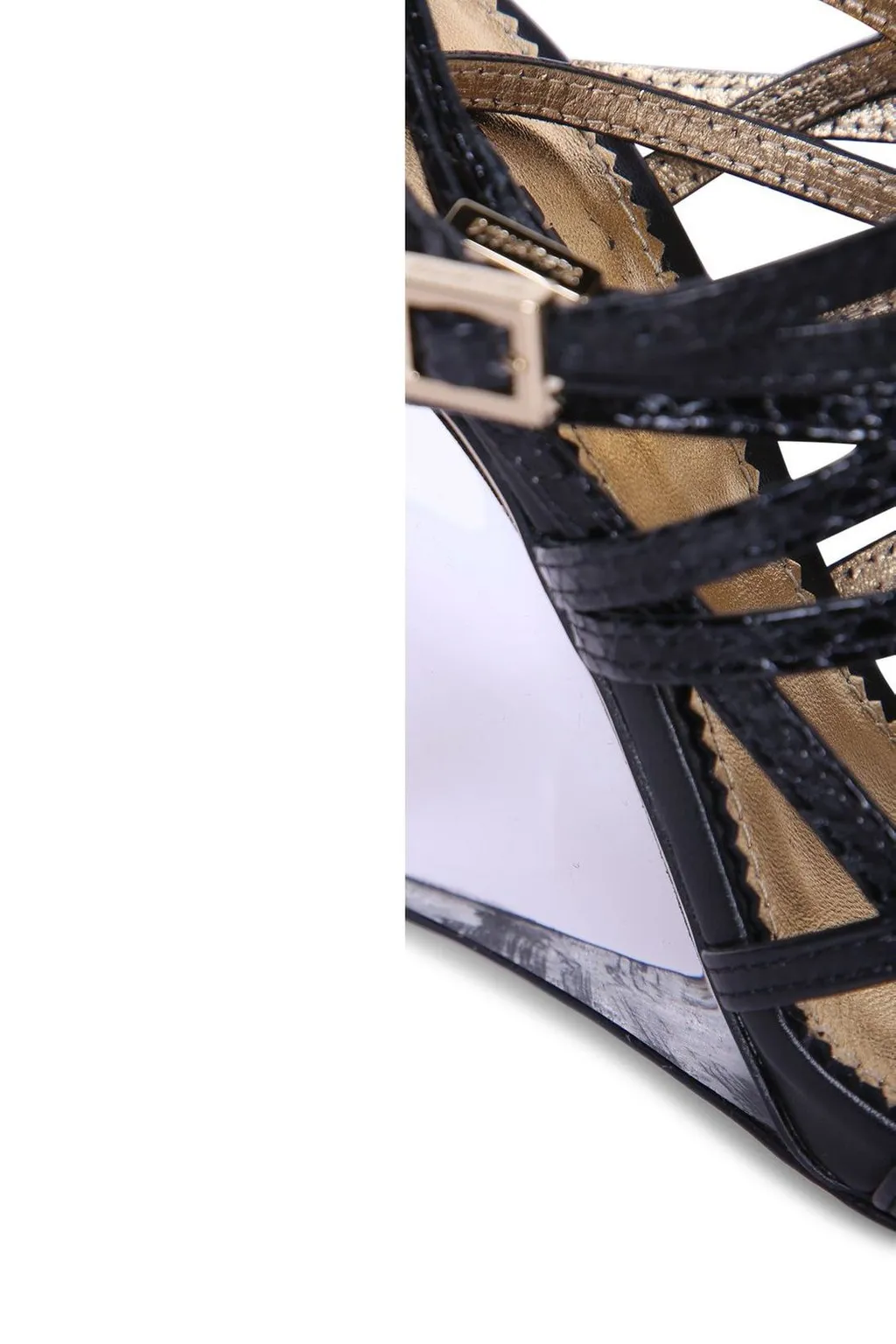 Crossed Strap Wedge Sandals