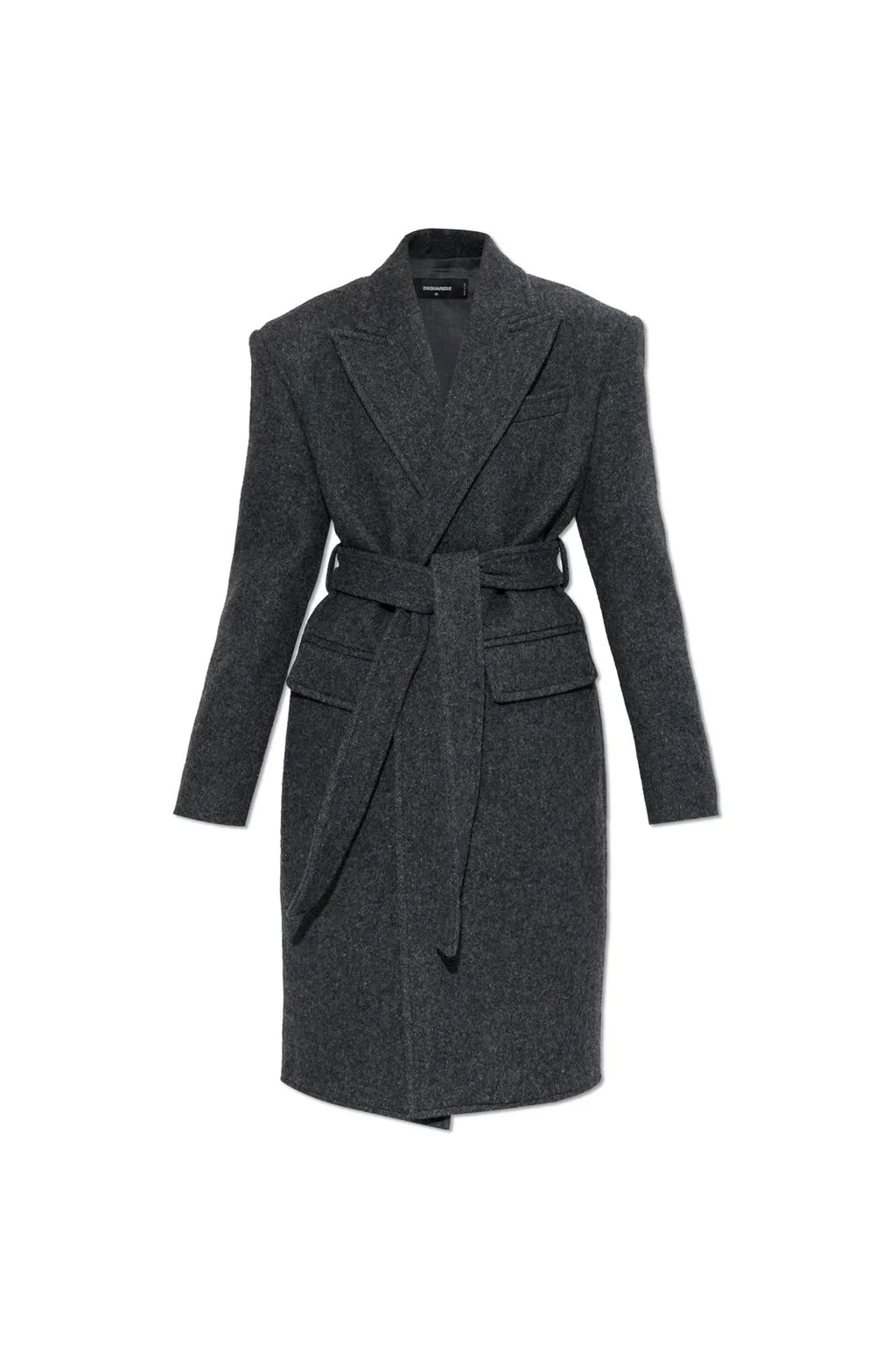 Tie-Waisted Mid-Length Coat