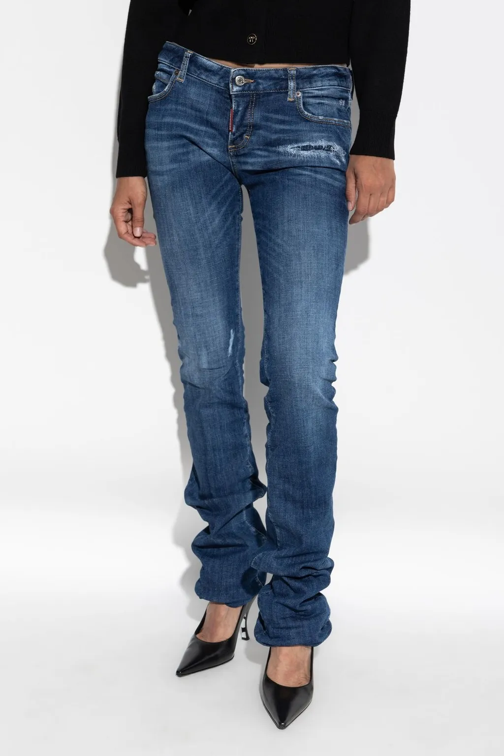 Distressed Bootcut Jeans