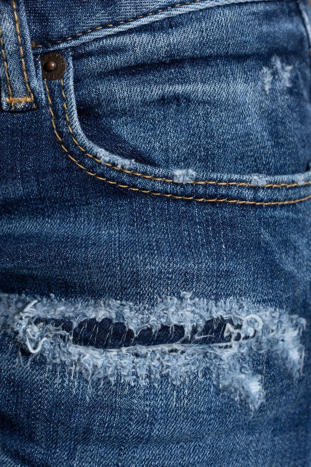 Distressed Bootcut Jeans