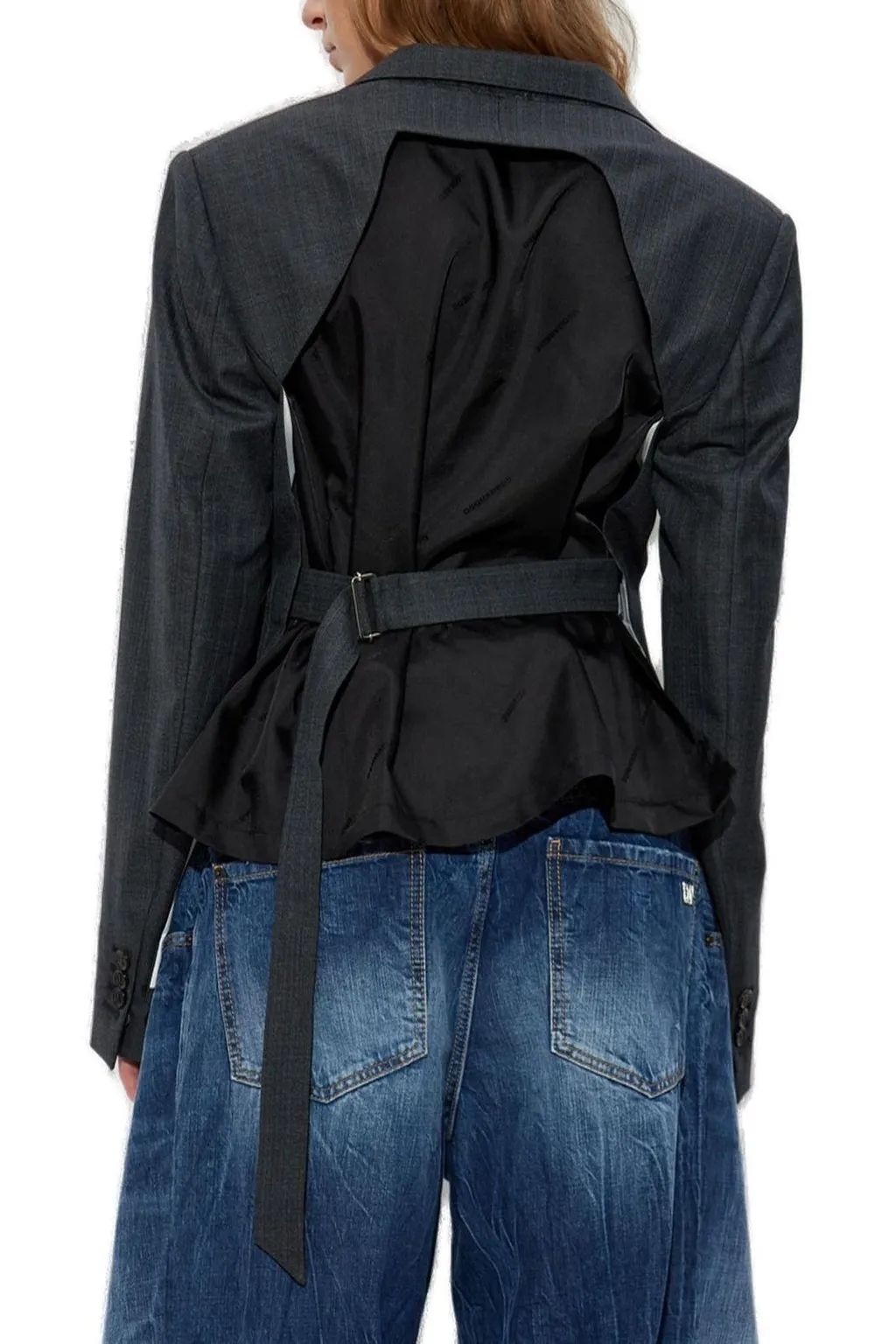 Single Breasted Pinstriped Blazer