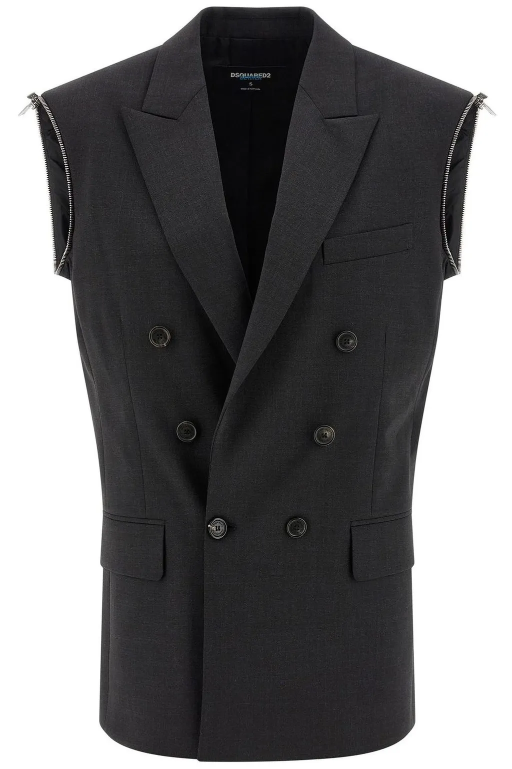 Double-Breasted Zip Detailed Blazer