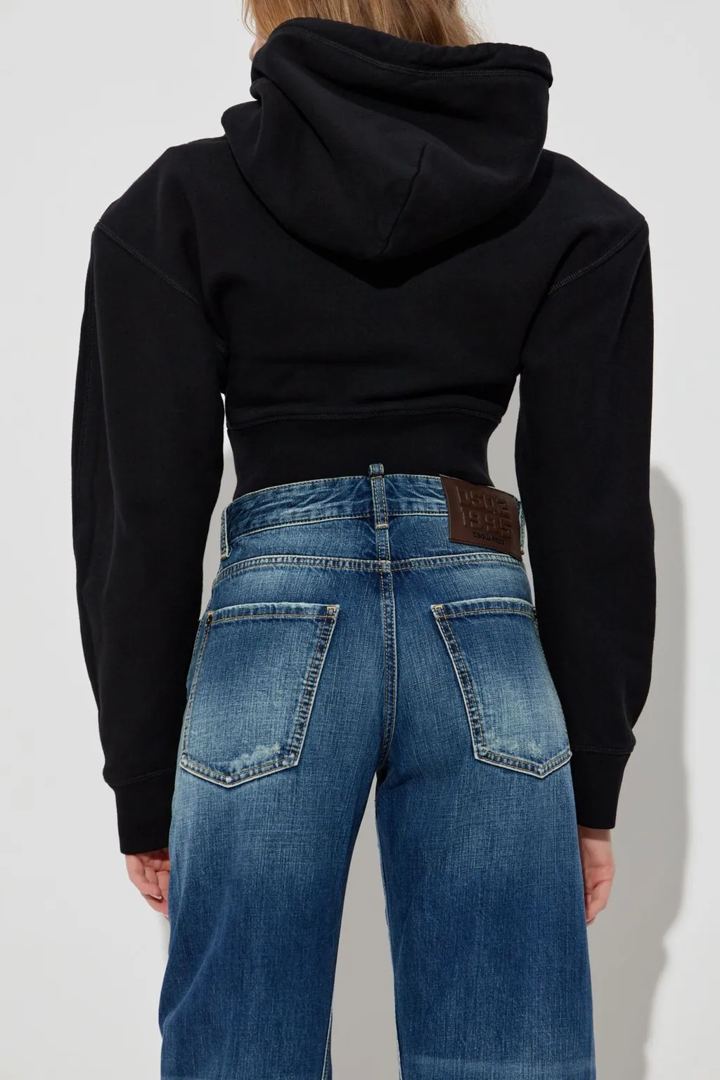 X Vaquera Drawstring Cropped Hoodie