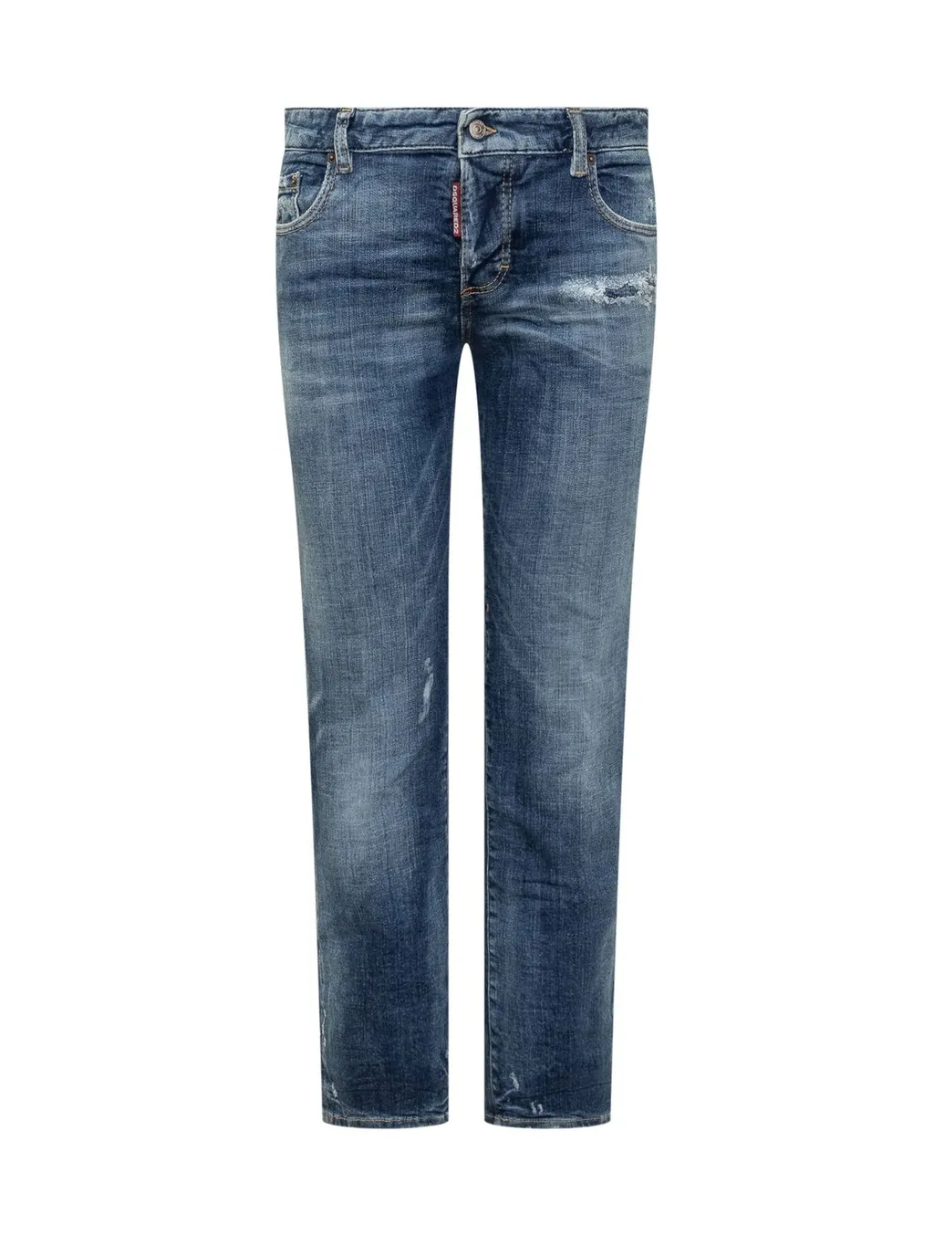 Logo Patch Straight Leg Jeans