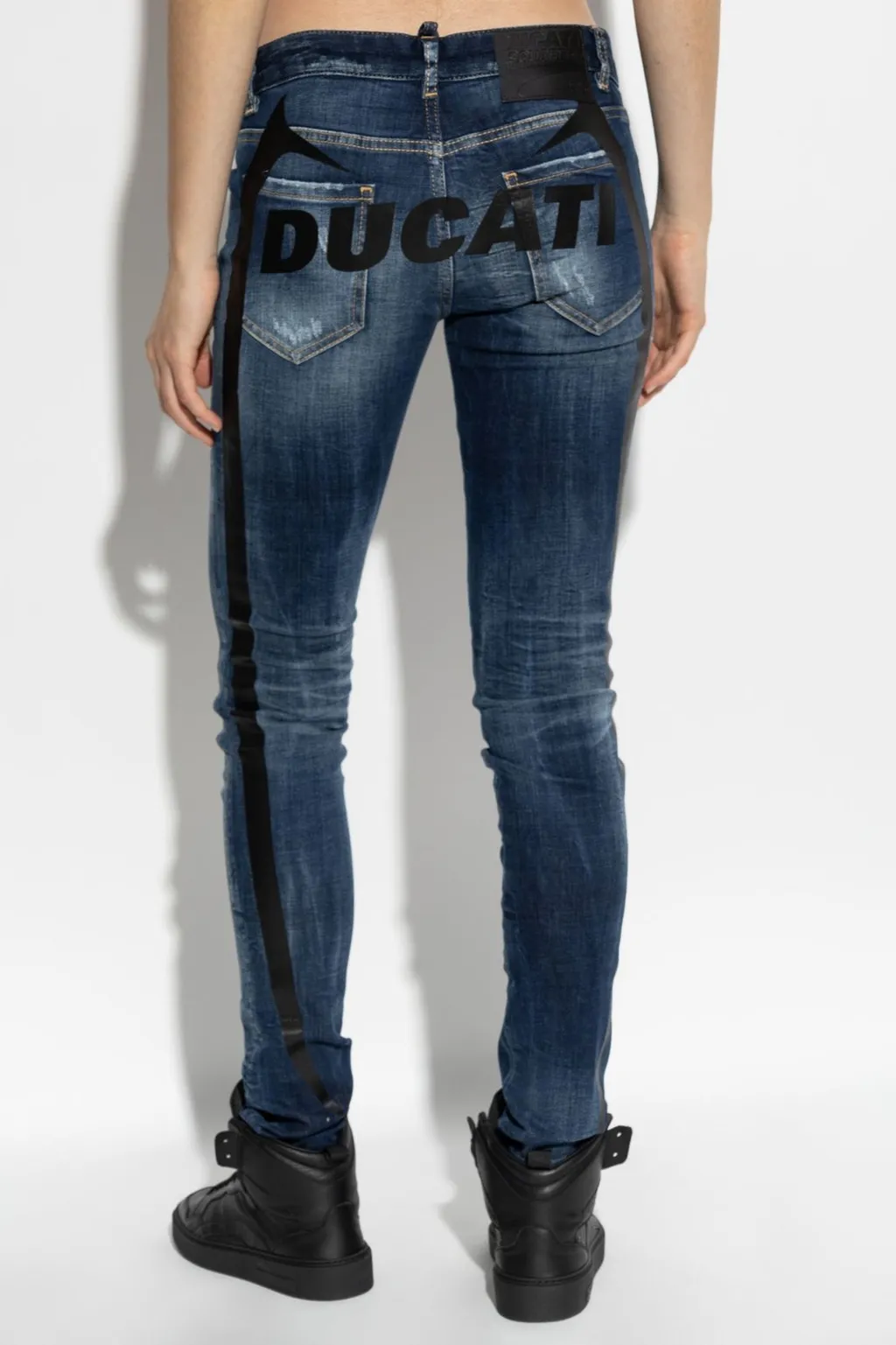 X Ducati Distressed Skinny Jeans