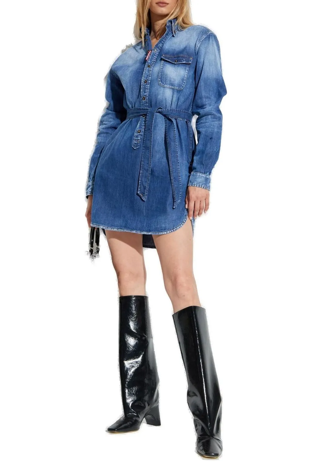 Buttoned Denim Dress