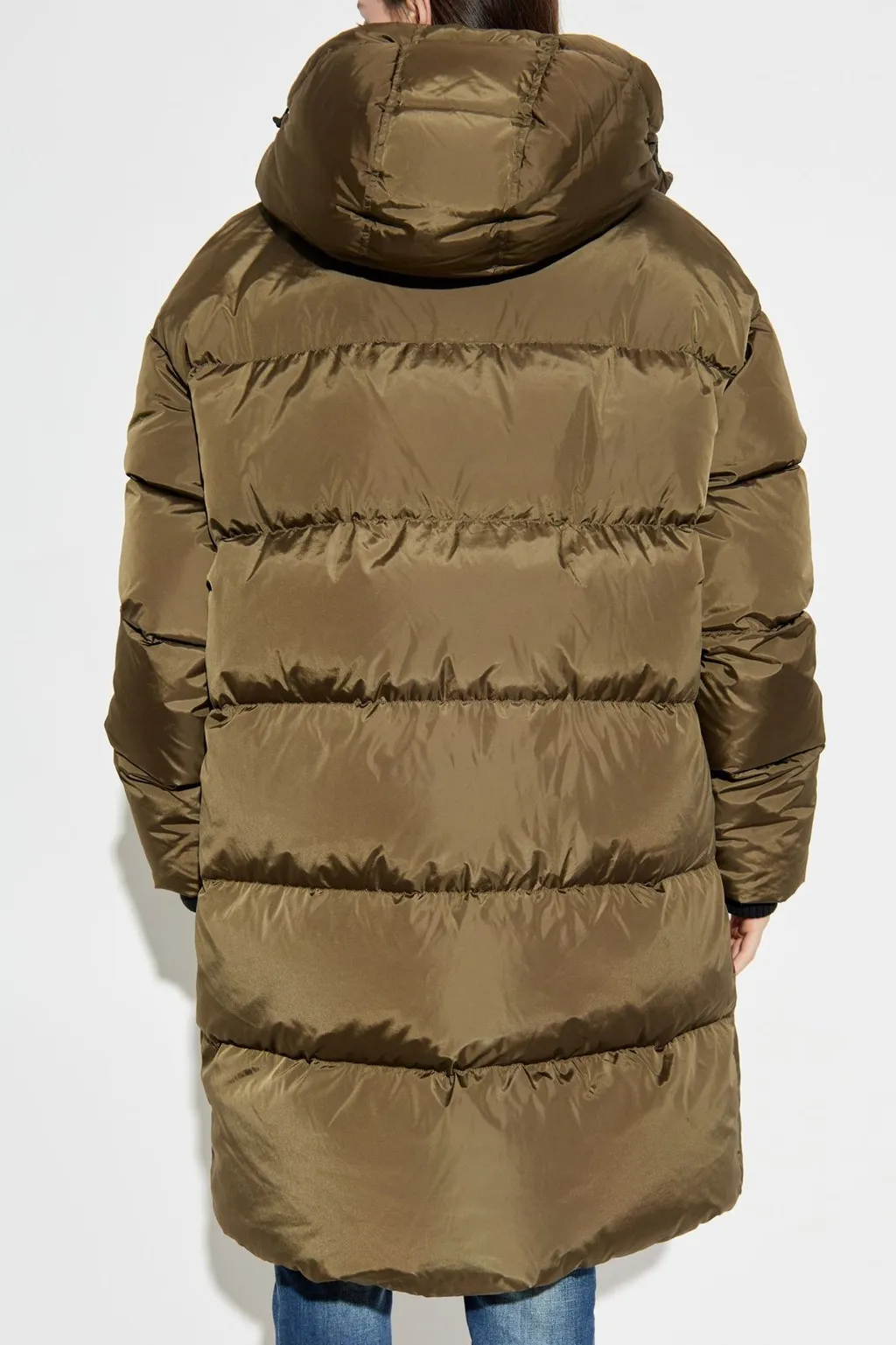 Long Sleeved Hooded Down Coat
