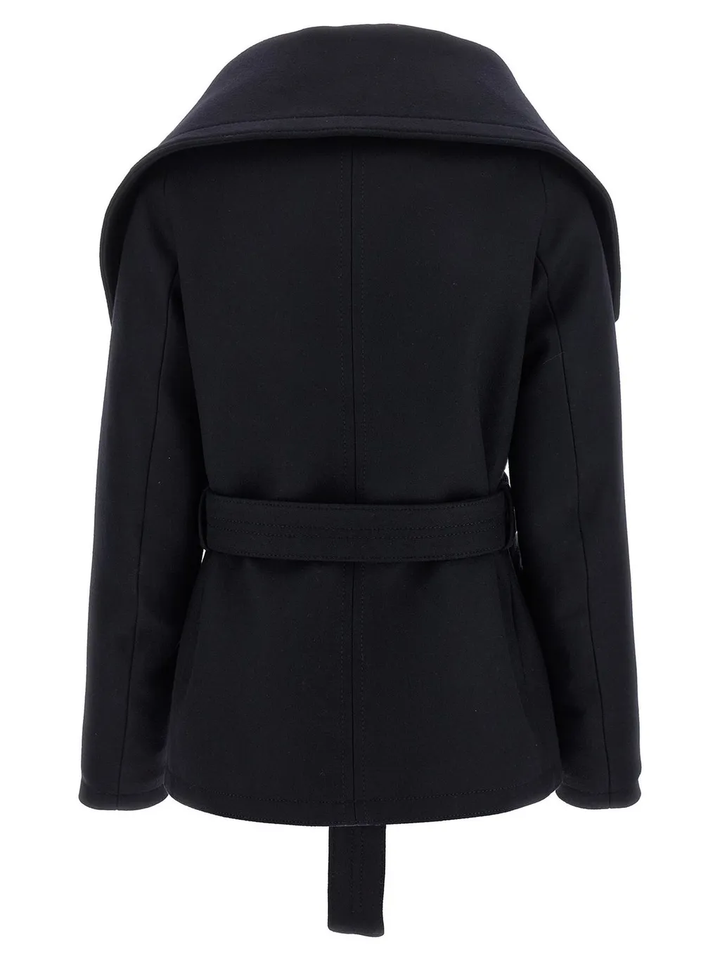 Double Breasted Belted Peacoat