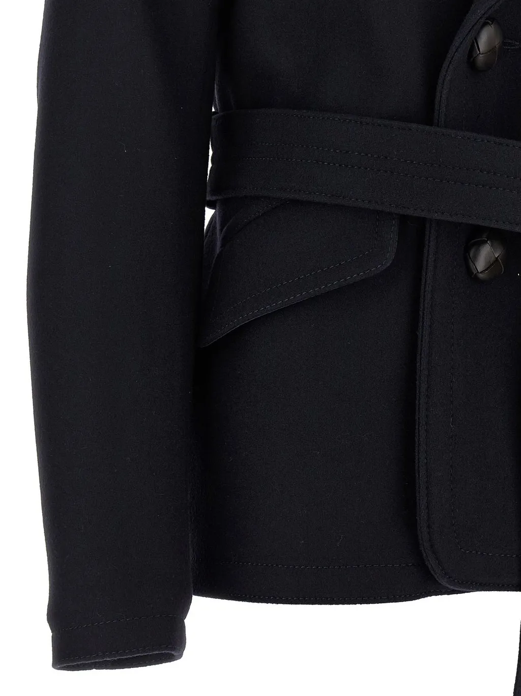 Double Breasted Belted Peacoat