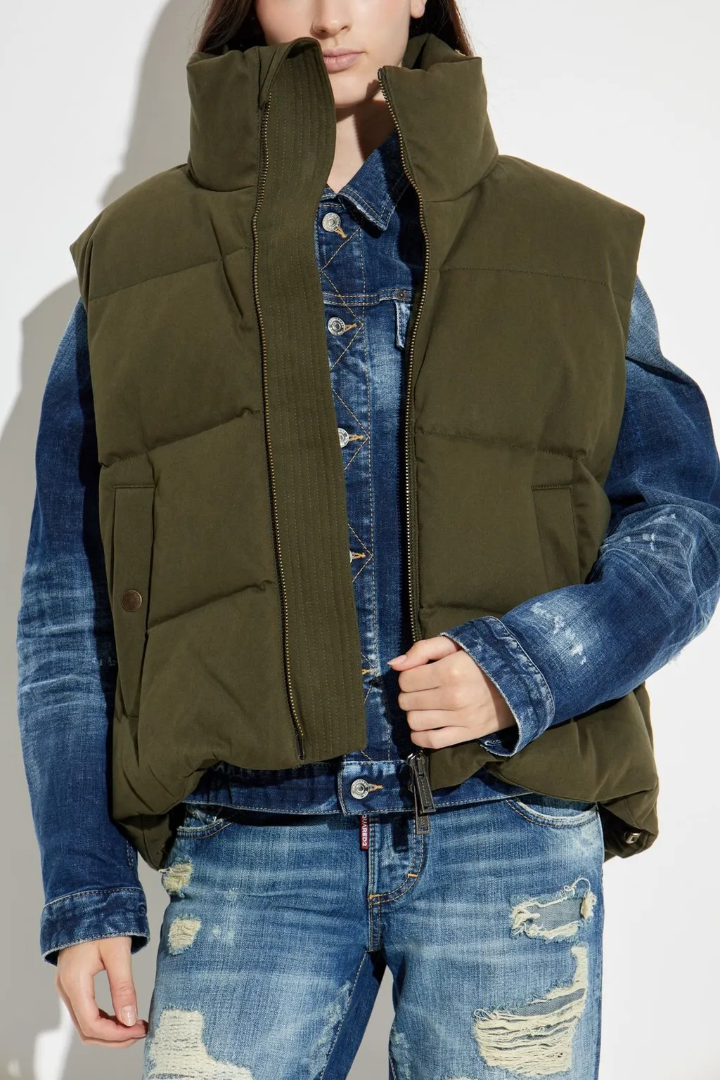 Printed Ball Puff Vest