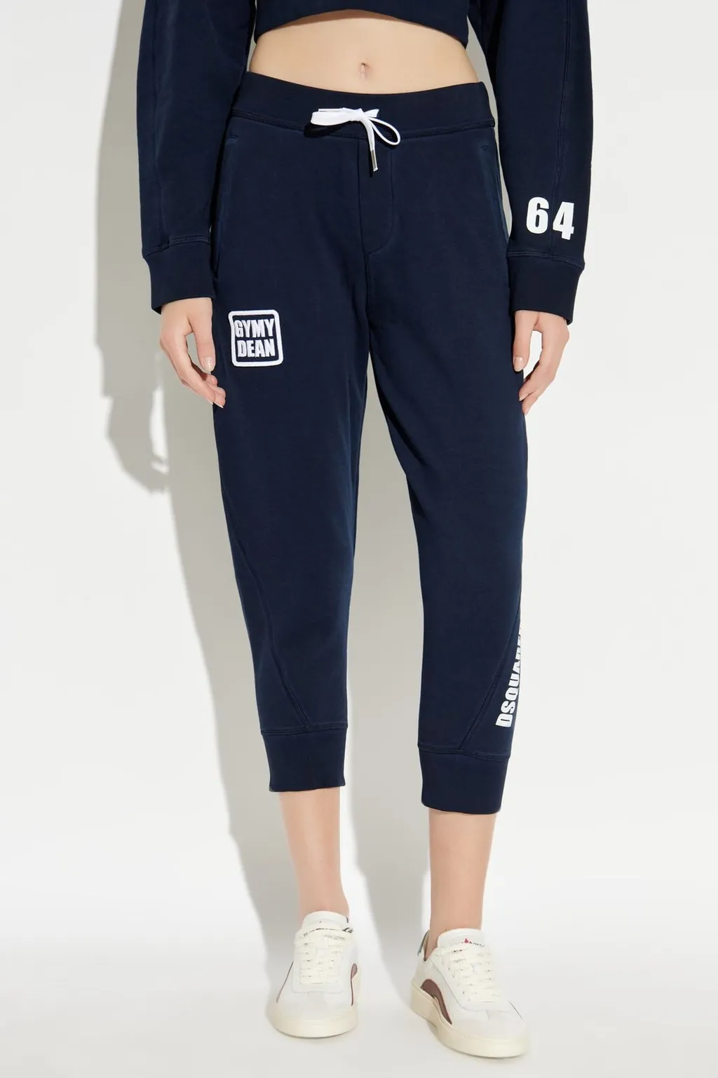 Tapered Cropped Drawstring Sweatpants