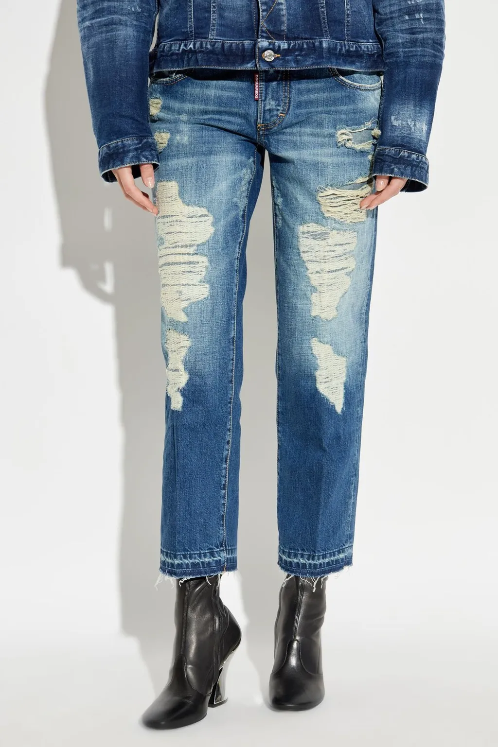 Medium Fade Wash Jenna Distressed Jeans