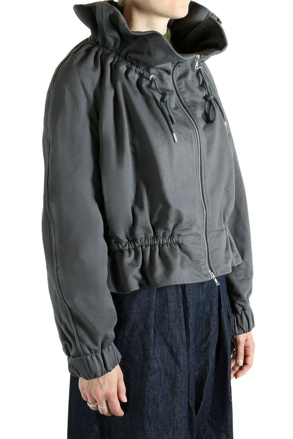 Zip-Up Drawstring Sweatshirt