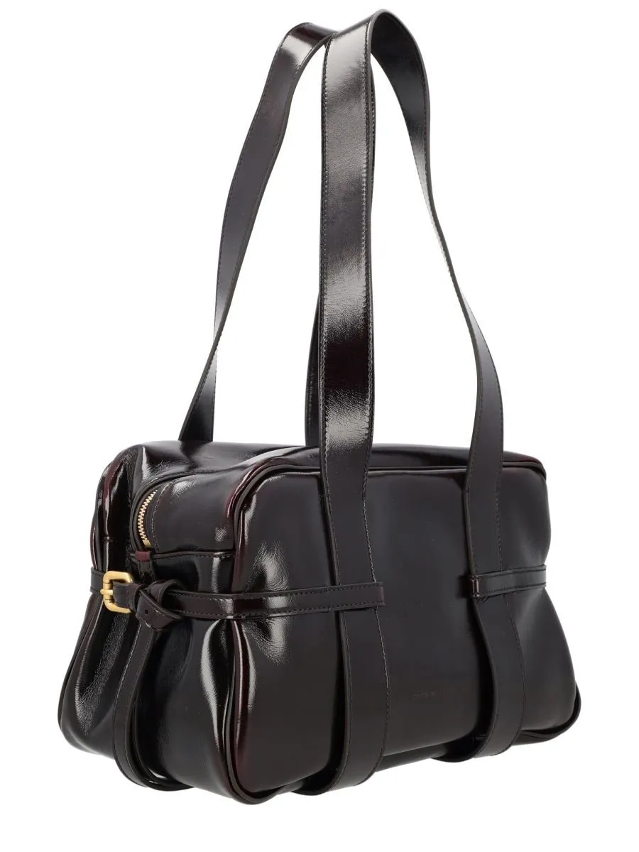 Logo Stamped Medium Bowling Shoulder Bag