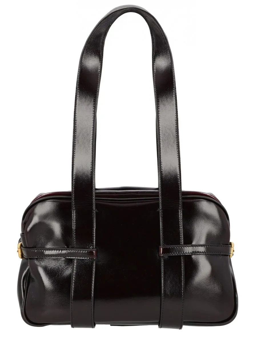 Logo Stamped Medium Bowling Shoulder Bag