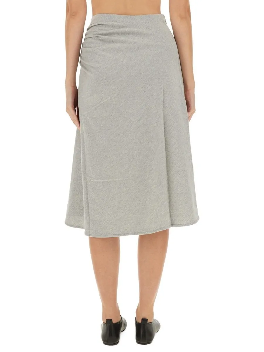Asymmetric Draped Midi Skirt