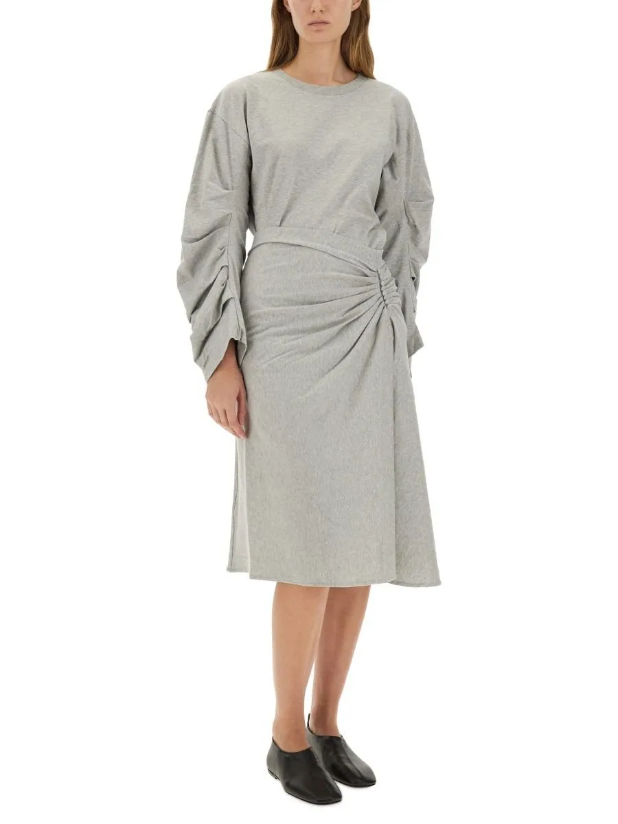 Asymmetric Draped Midi Skirt