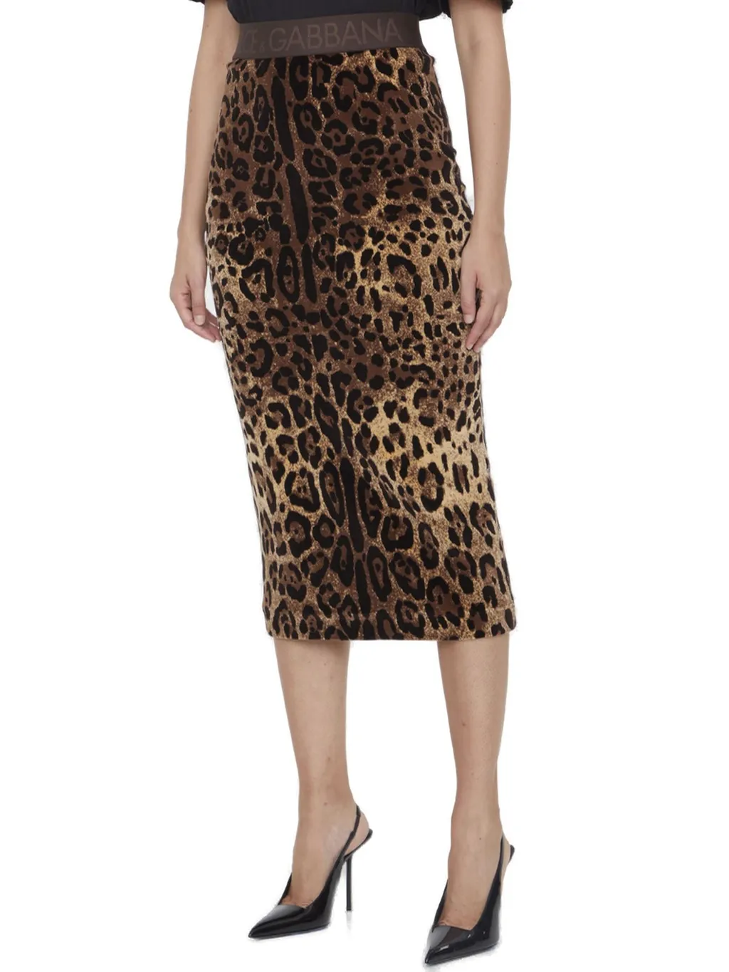 Chenille High Waist Midi Skirt