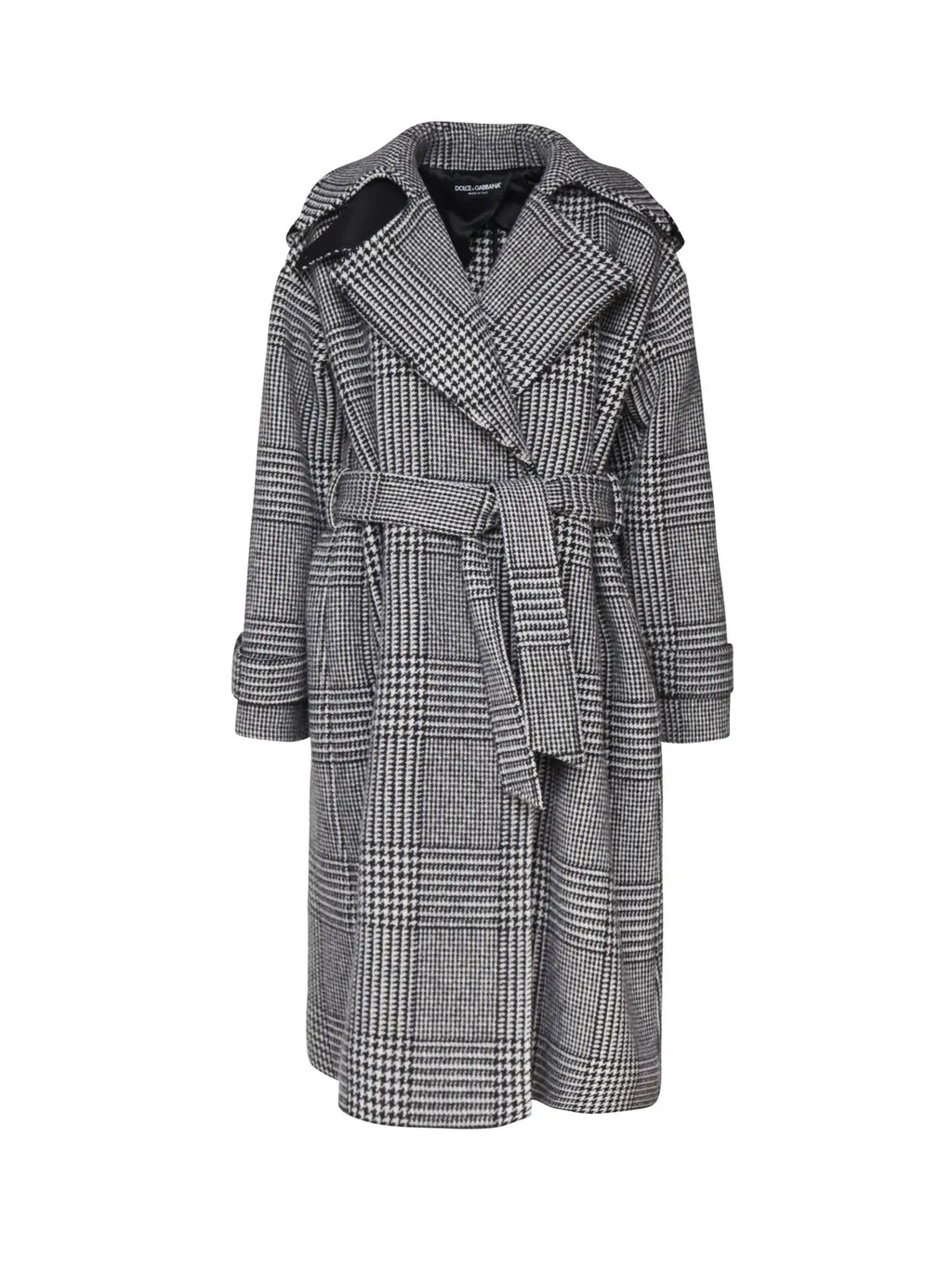Houndstooth Check Trench Coat
