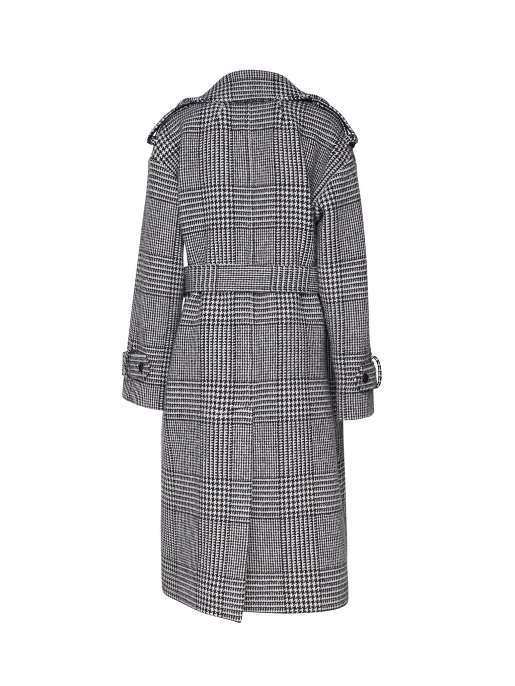 Houndstooth Check Trench Coat