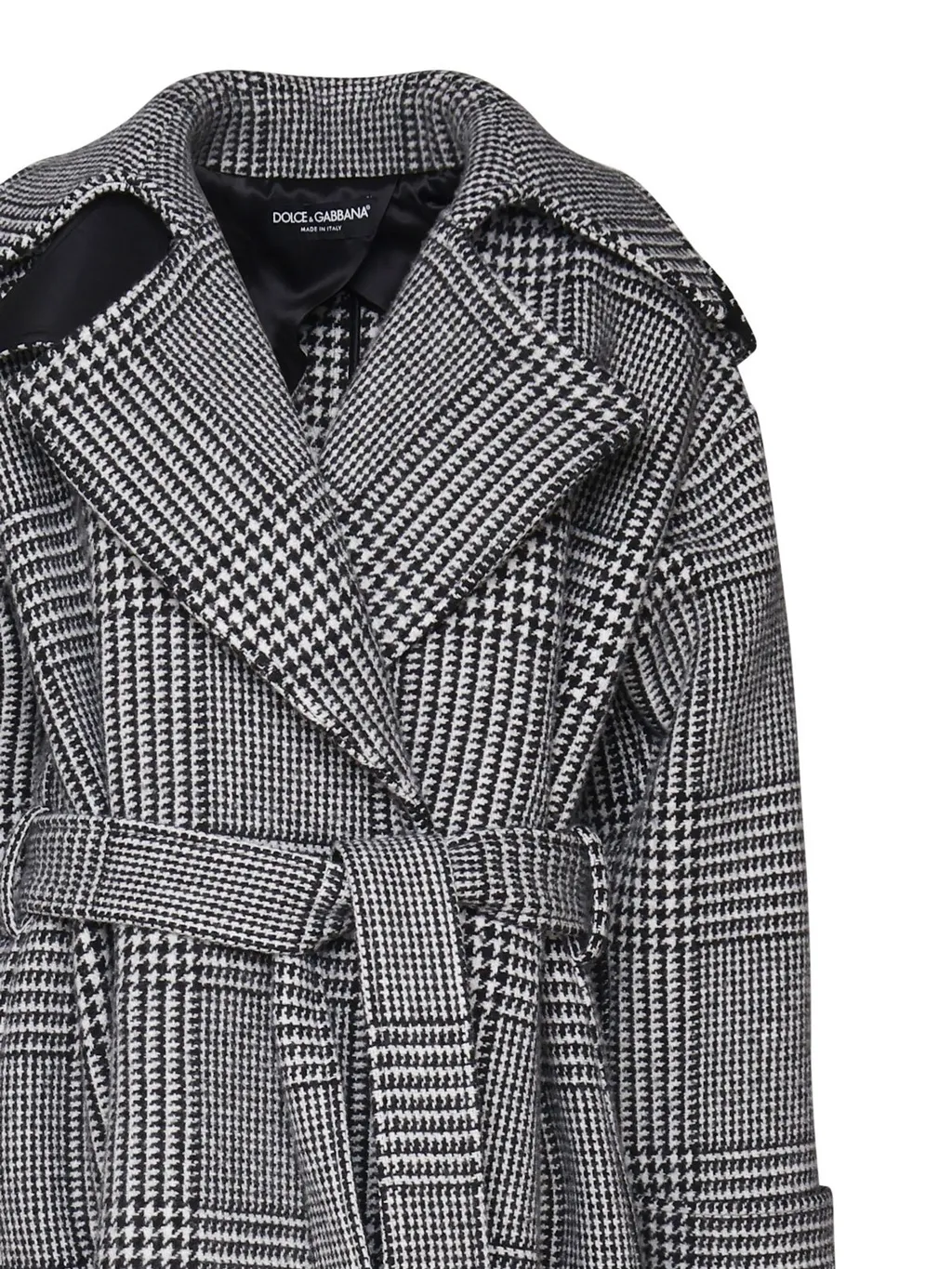 Houndstooth Check Trench Coat