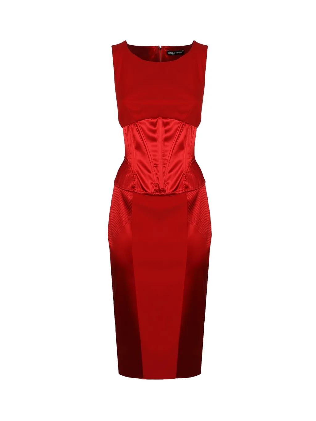 Satin Cady Calf-Length Dress