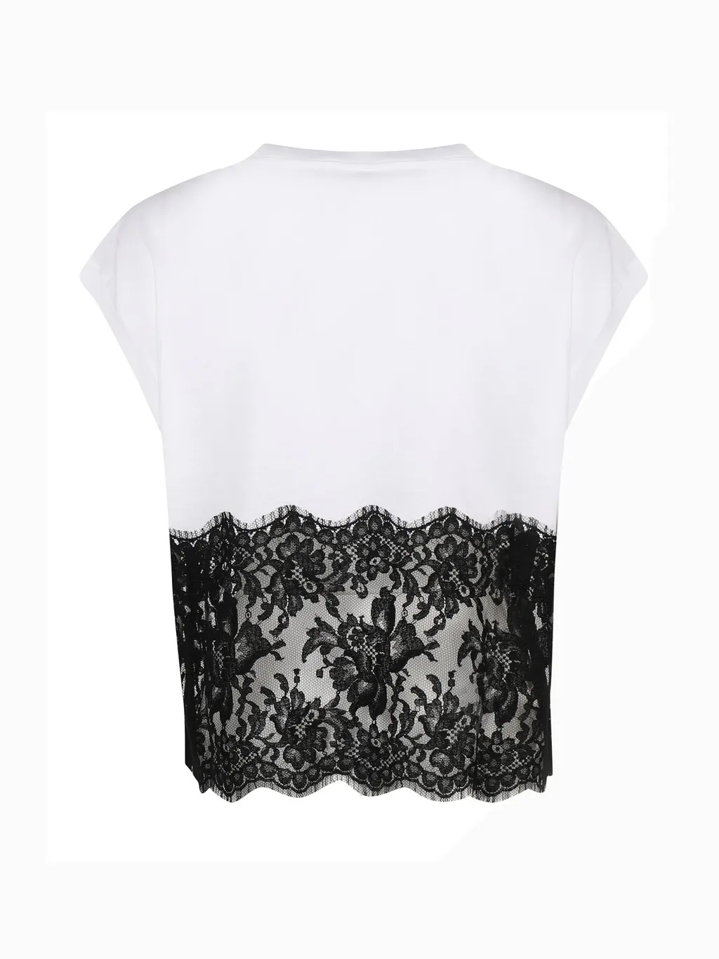 Lace Trimmed Logo Plaque T-Shirt