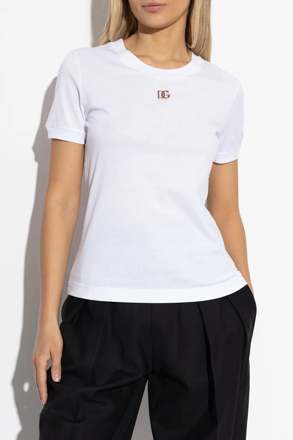 Dg Logo Plaque Crewneck T-Shirt