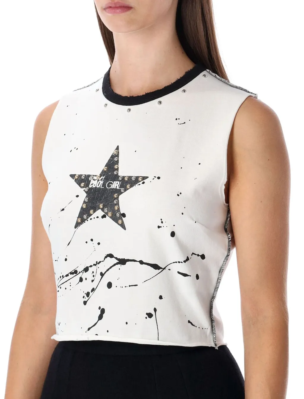 Printed Jersey Sleeveless T-Shirt