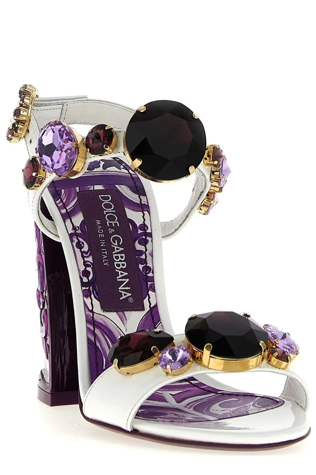 Painted Heel Embellished Sandals