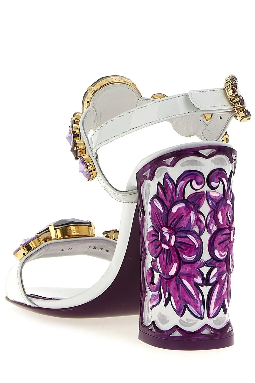 Painted Heel Embellished Sandals