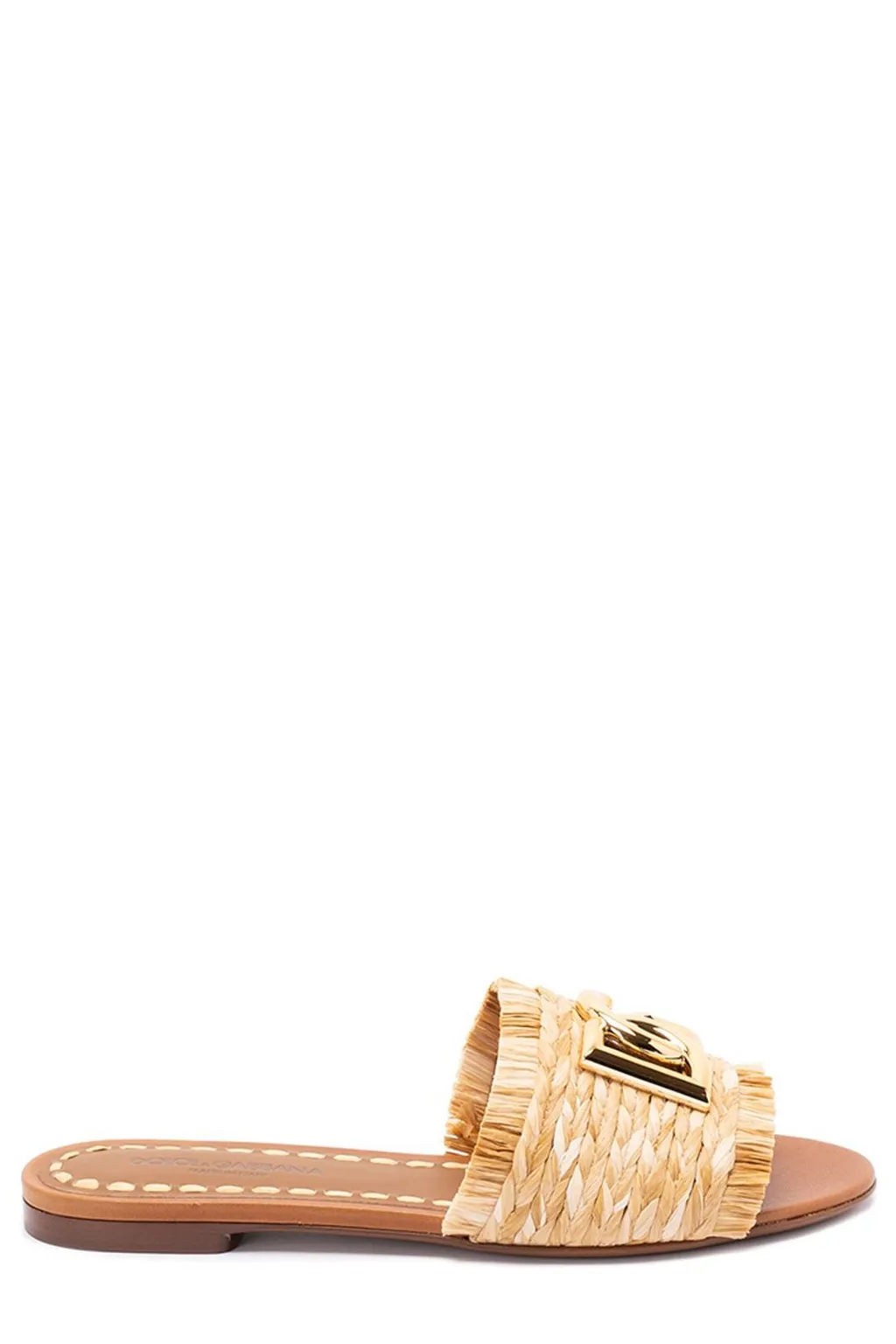 Logo Plaque Braided Slippers