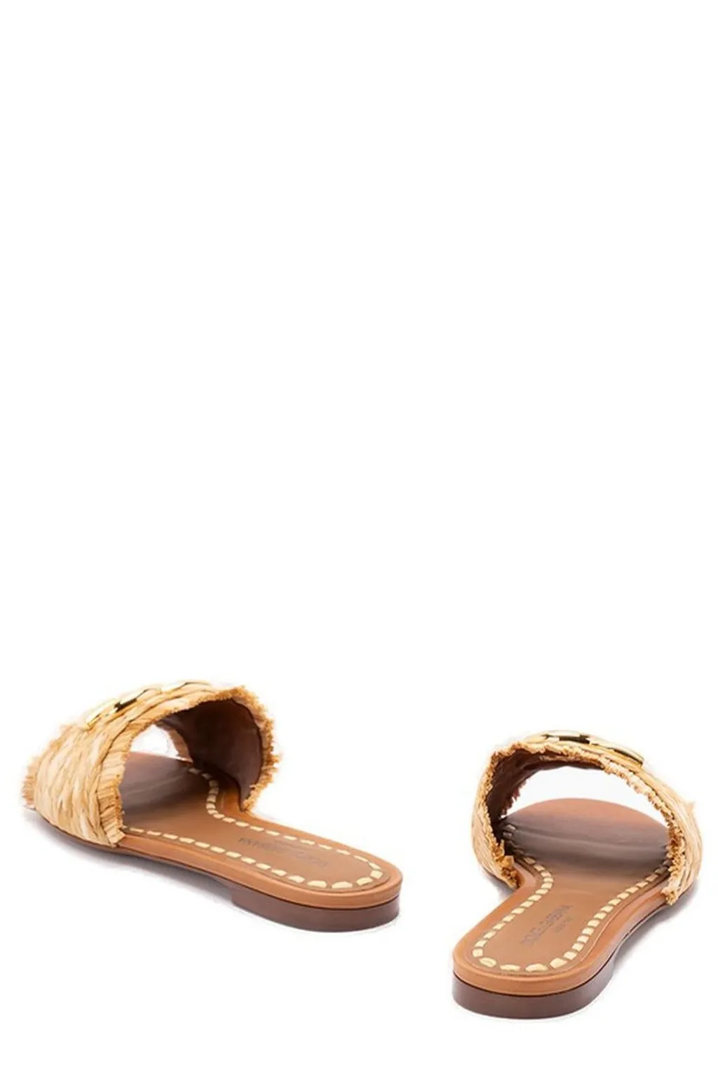 Logo Plaque Braided Slippers