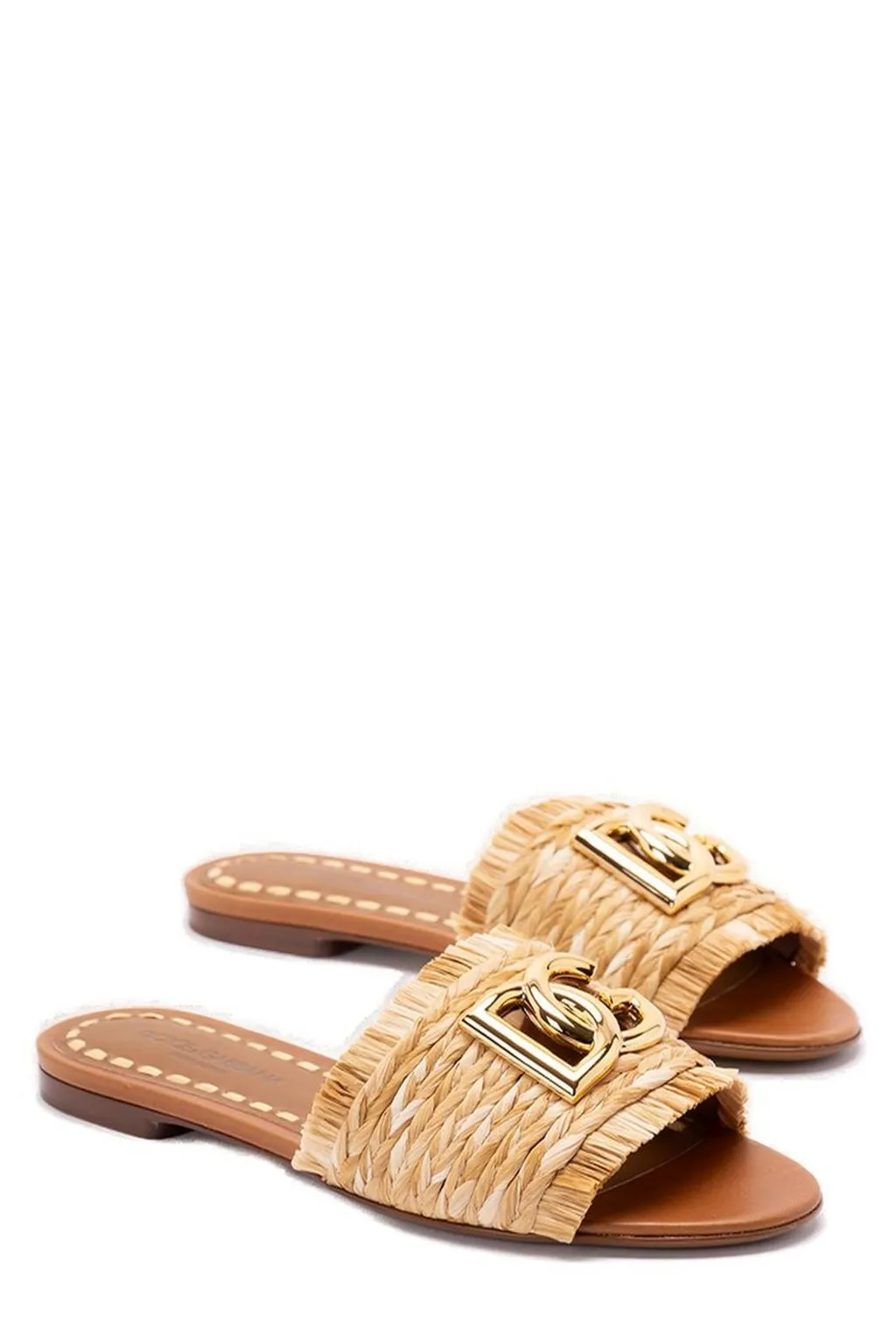 Logo Plaque Braided Slippers