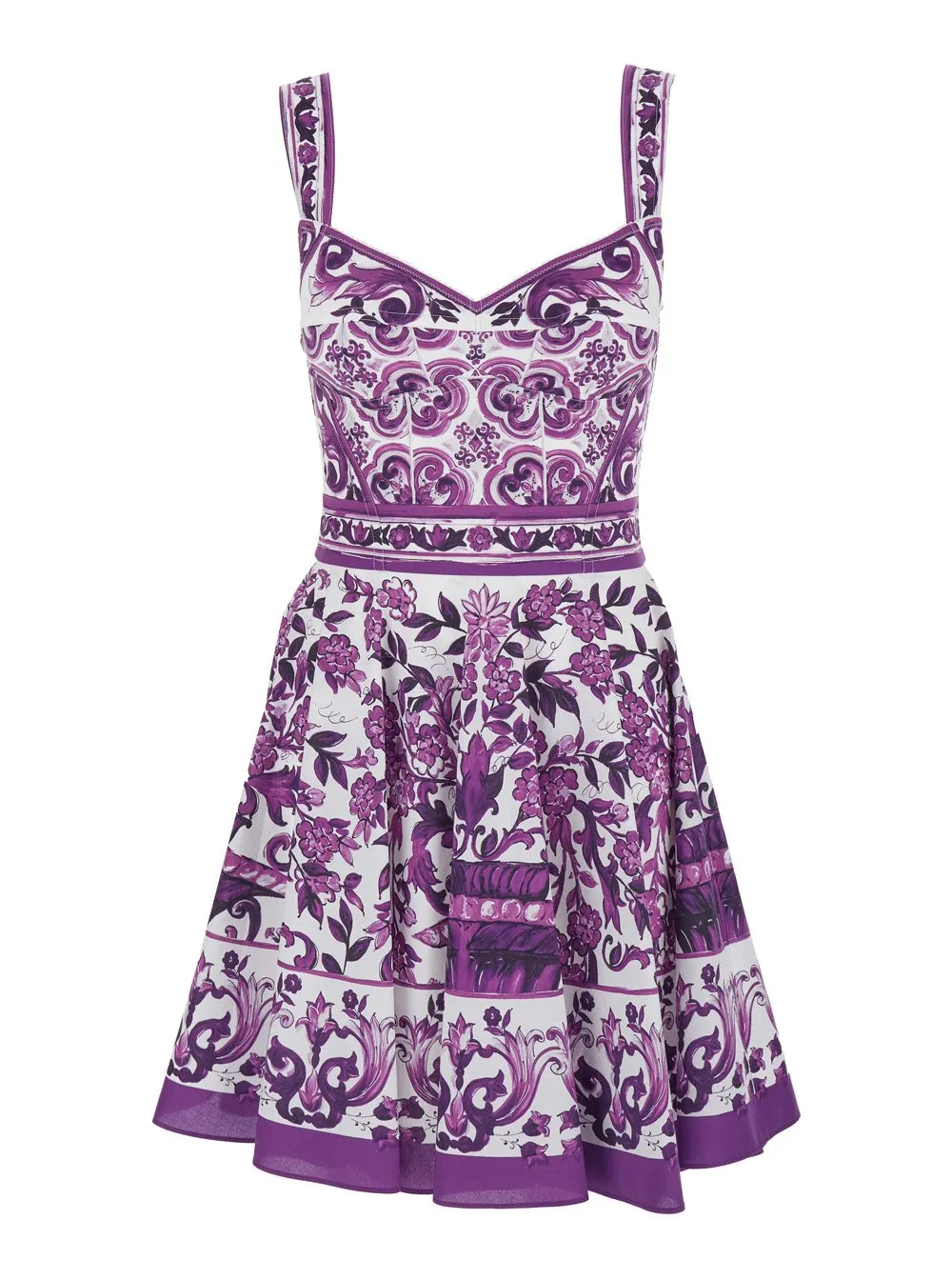 Majolica Printed Sleeveless Mini Dress