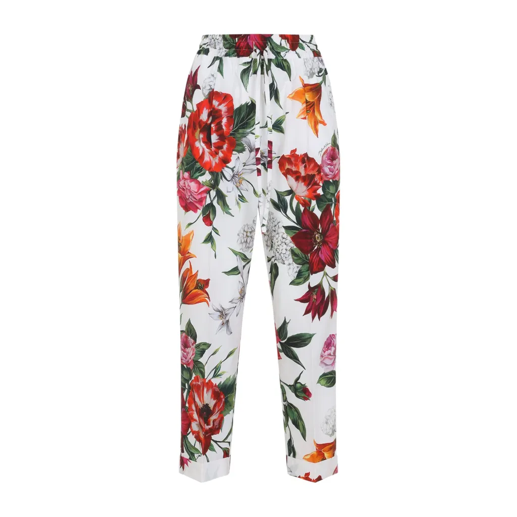 Floral Printed Cropped Leg Pants