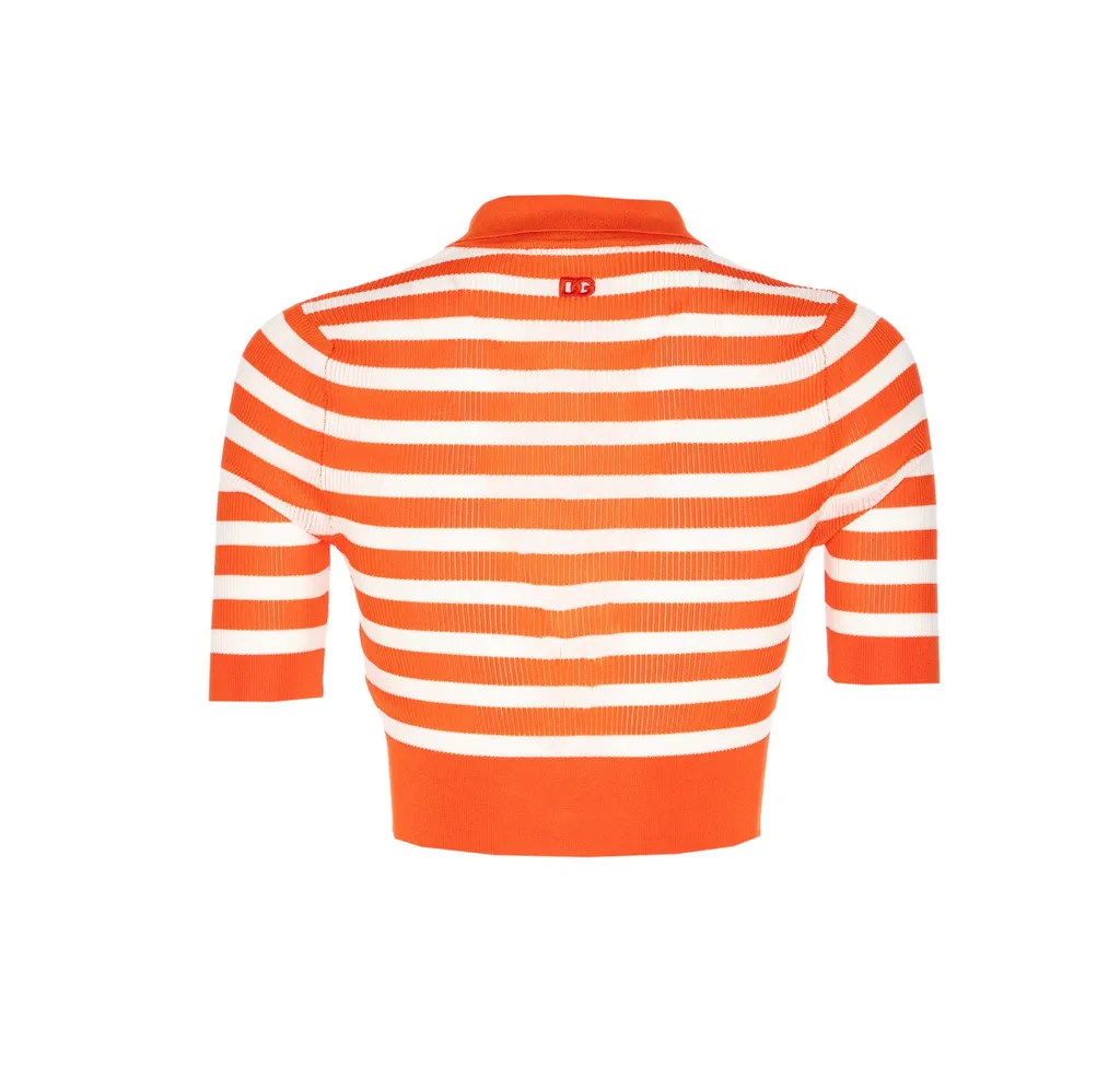 Striped Short-Sleeved Polo Shirt