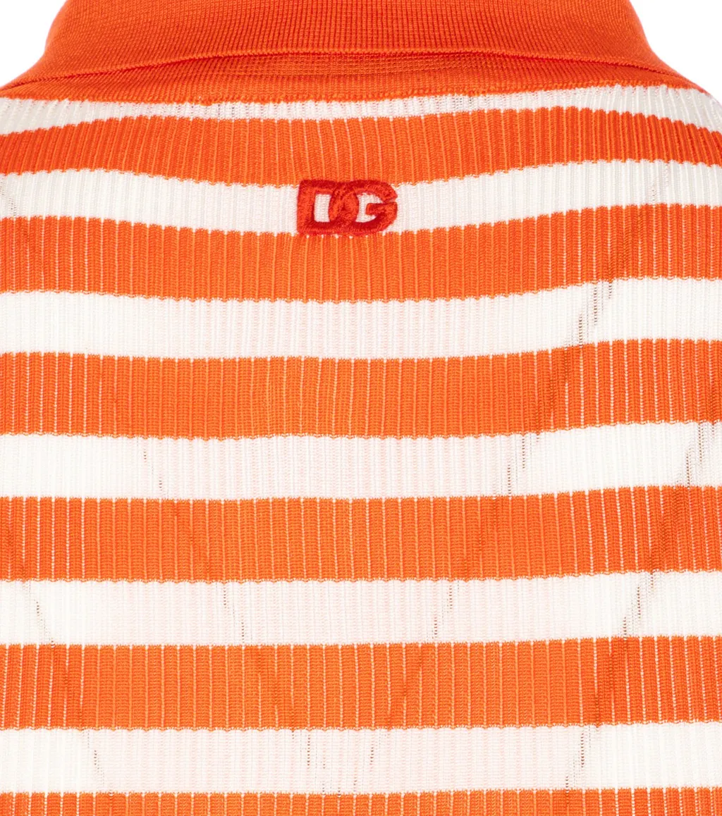 Striped Short-Sleeved Polo Shirt