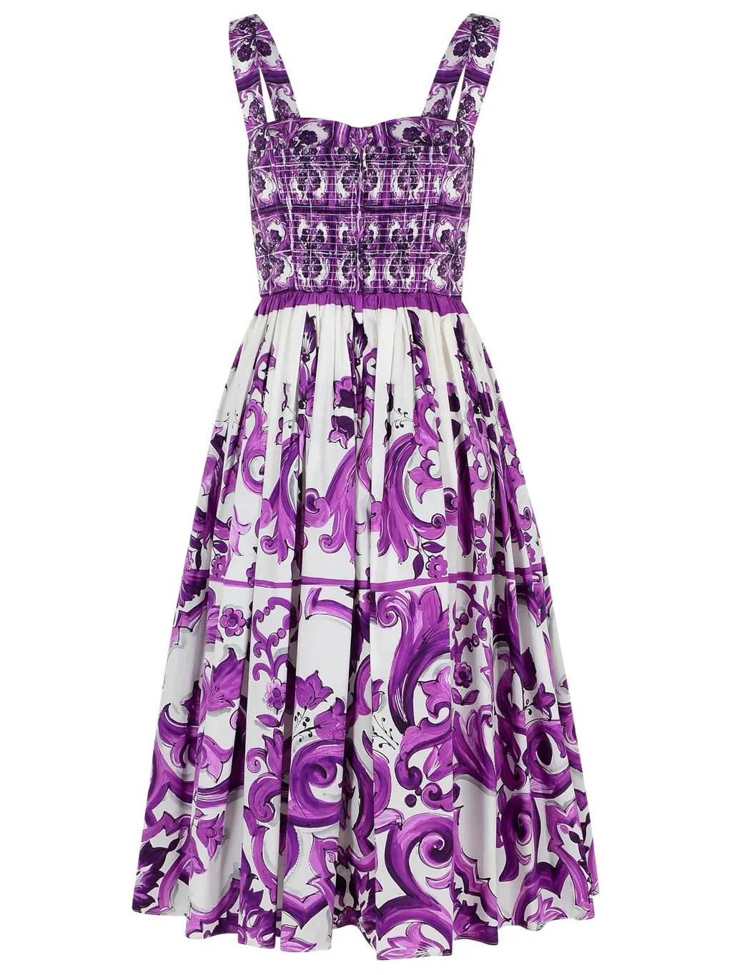 Majolica-Printed Poplin Dress
