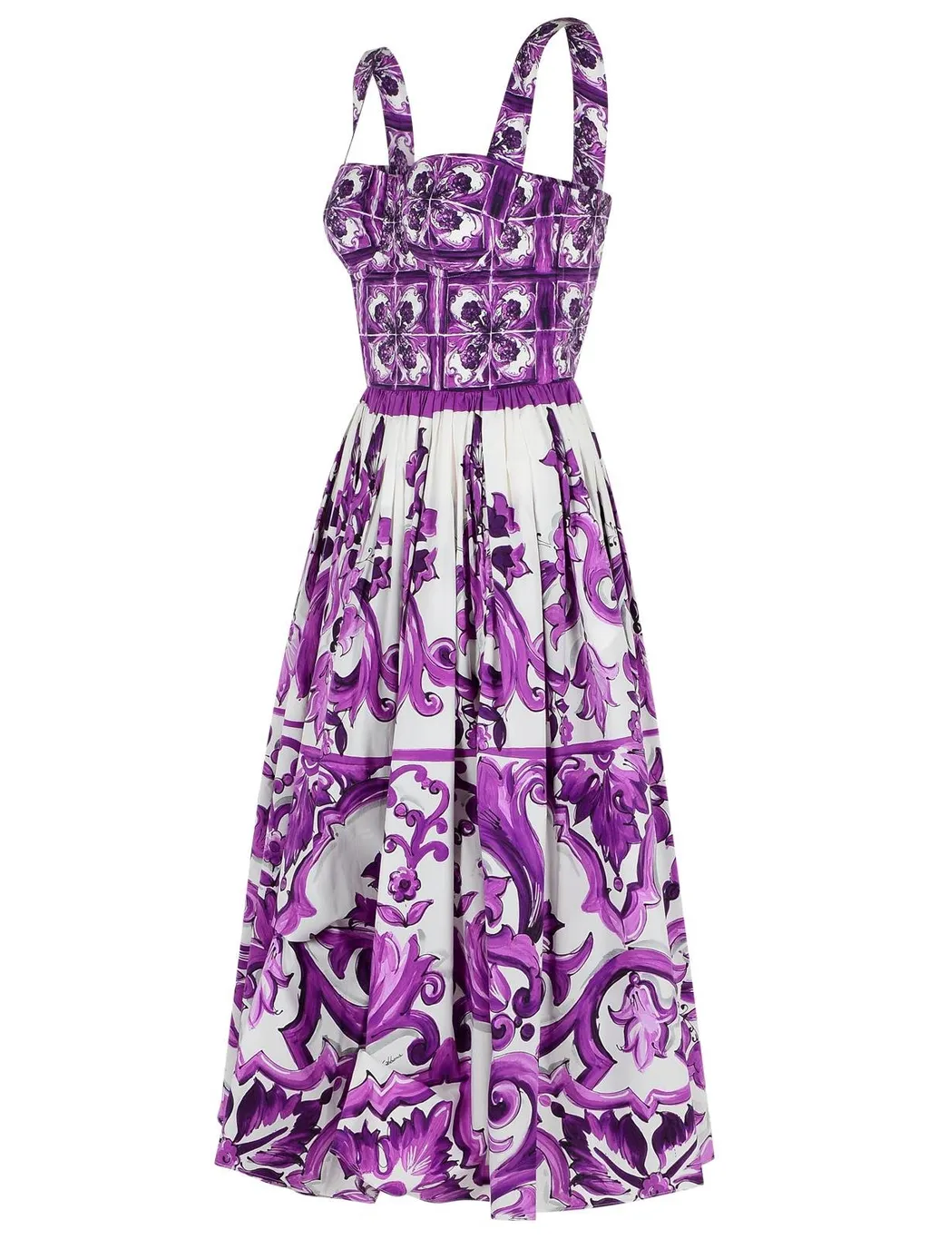 Majolica-Printed Poplin Dress