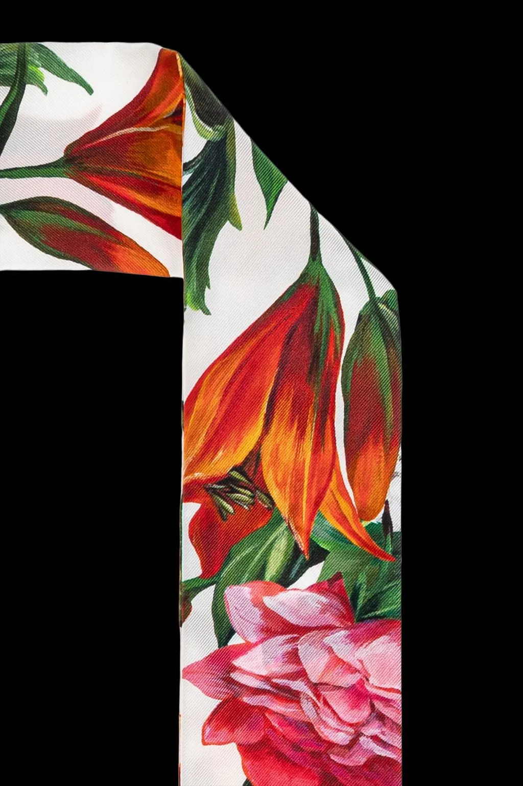 Floral Printed Pointed Tip Scarf