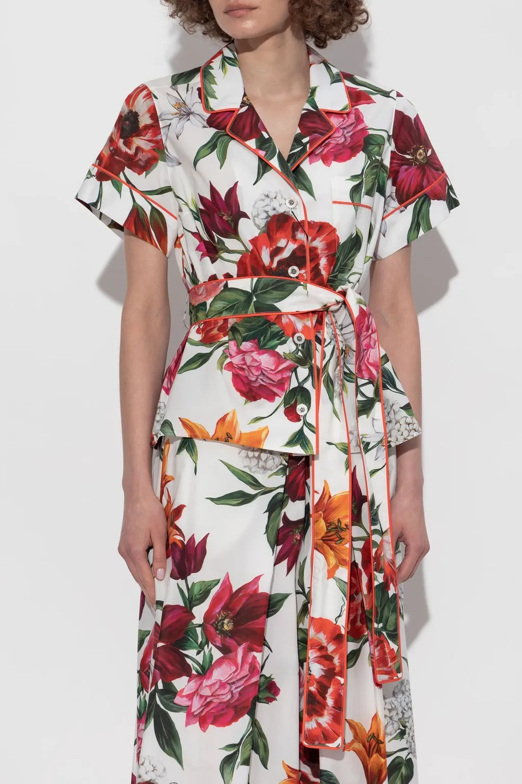 Flower-Printed Poplin Vanity Shirt