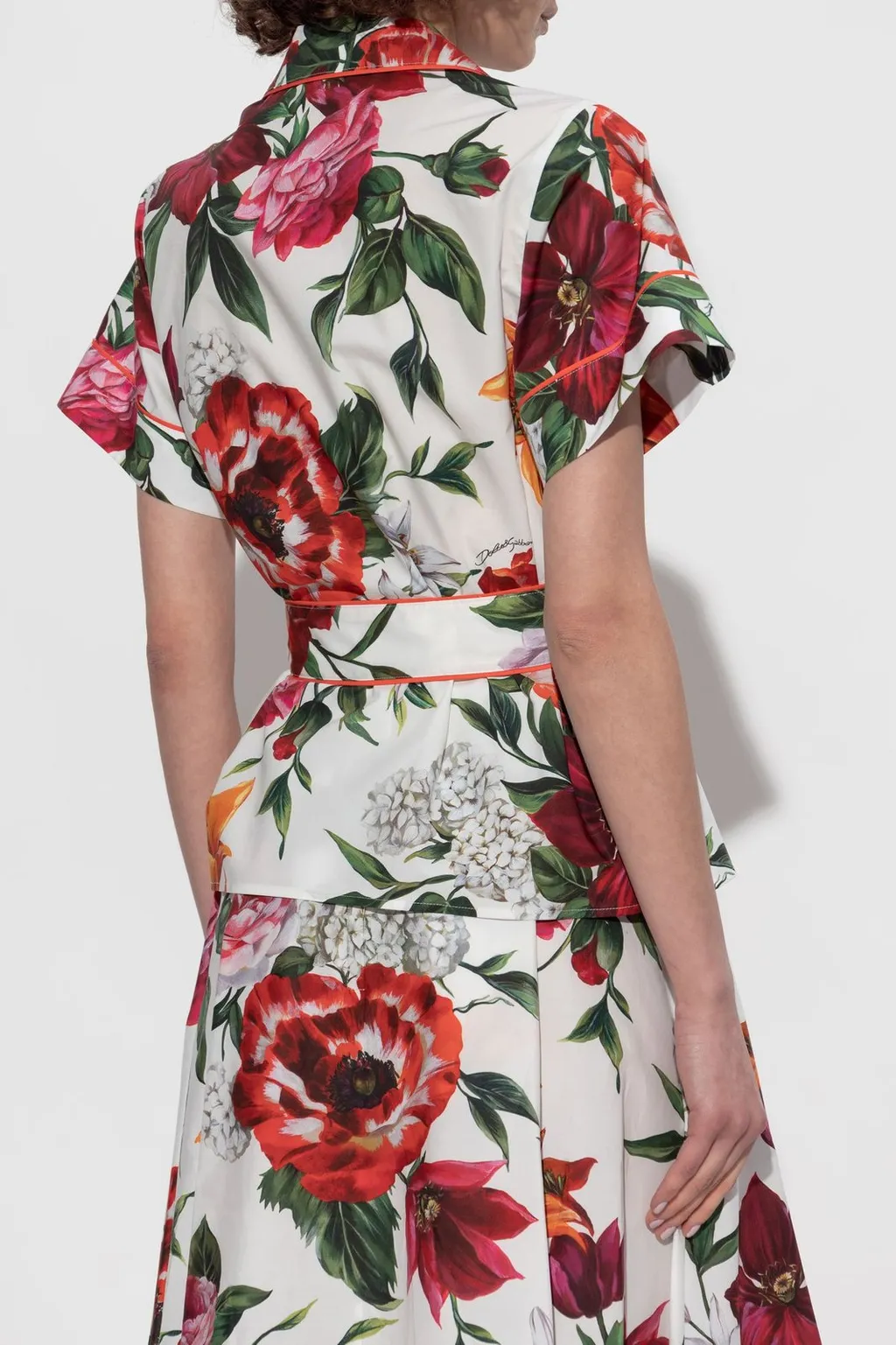 Flower-Printed Poplin Vanity Shirt