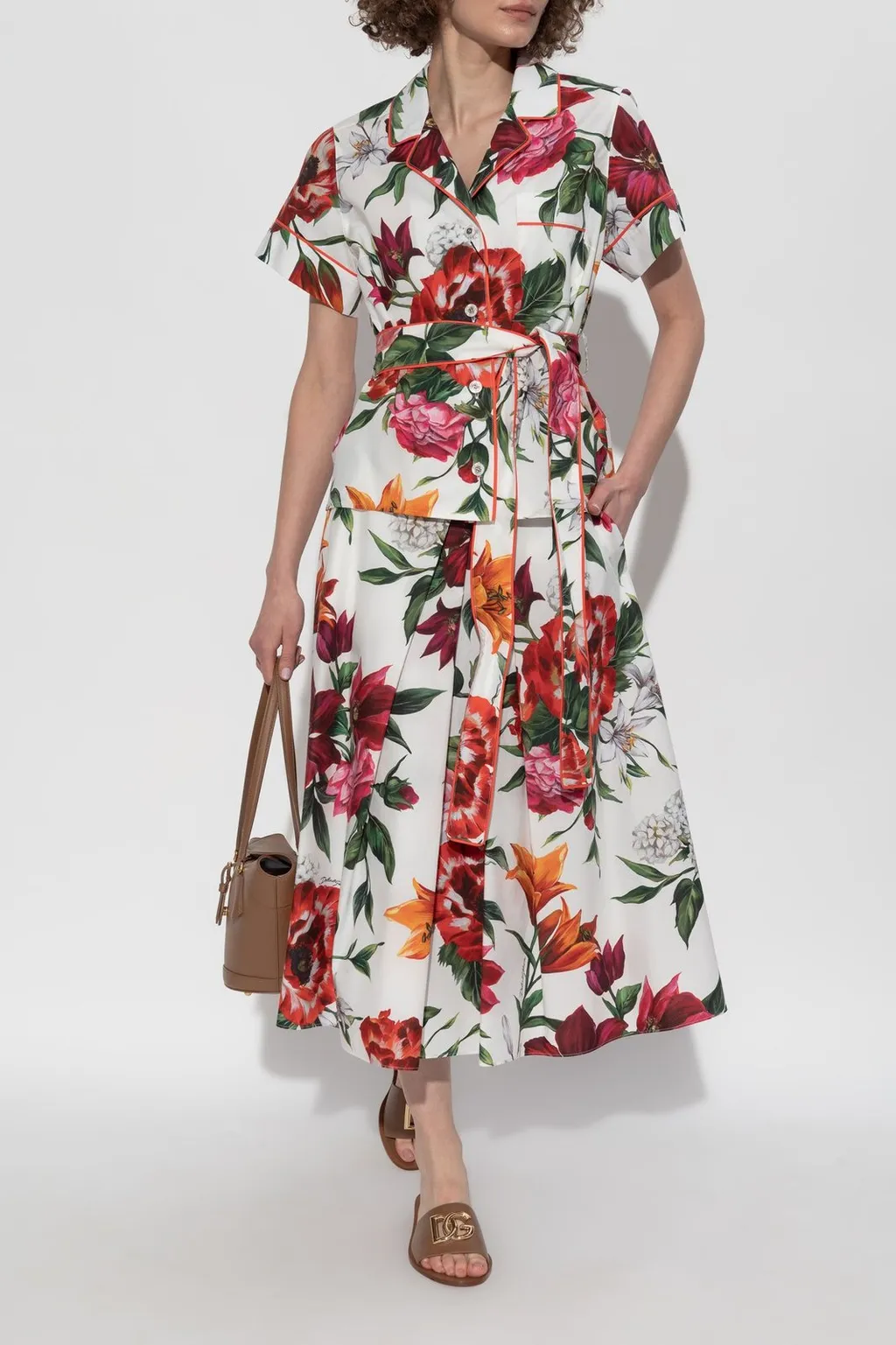 Flower-Printed Poplin Vanity Shirt
