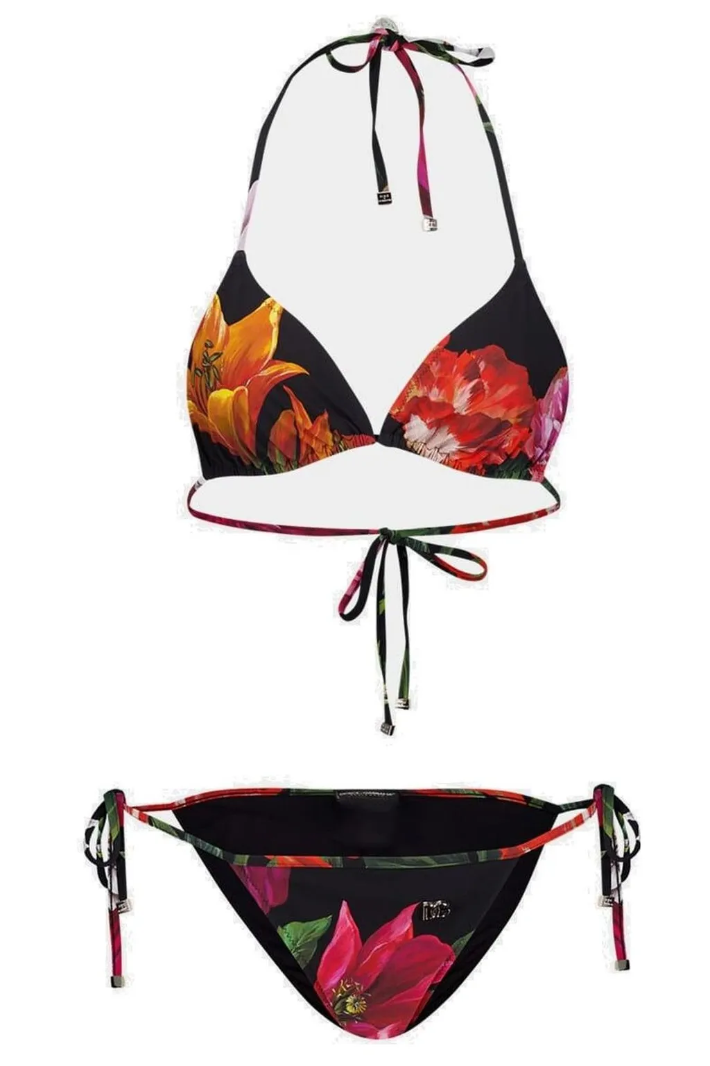 Floral Printed Triangle Bikini Set
