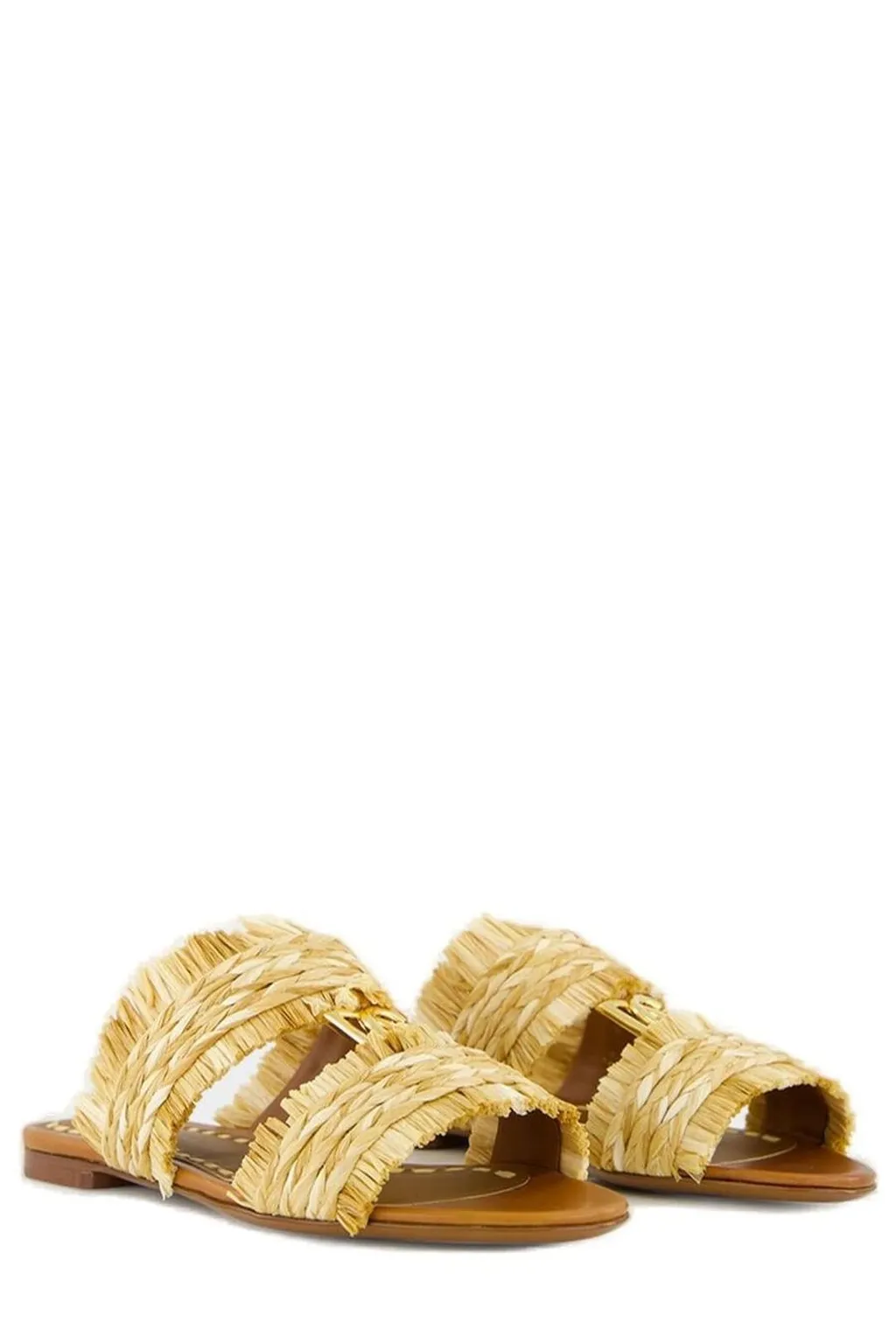 Fringe Detailed Braided Slippers