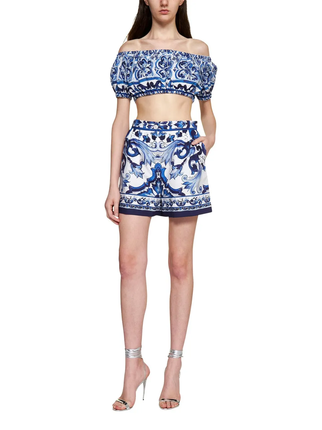 Mediterraneo Printed Off-Shoulder Top