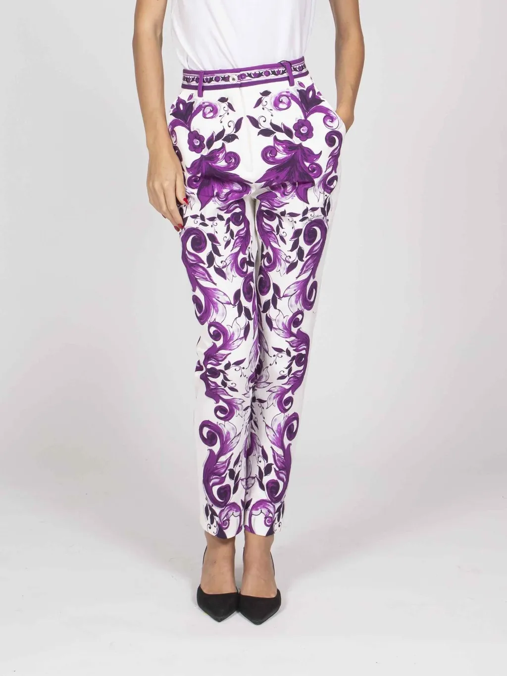 Maiolica Printed Slim Fit Trousers