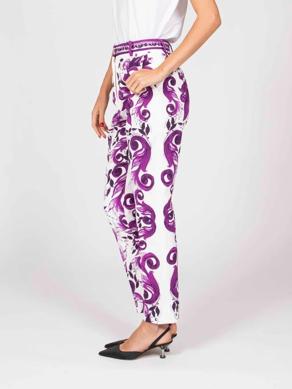 Maiolica Printed Slim Fit Trousers