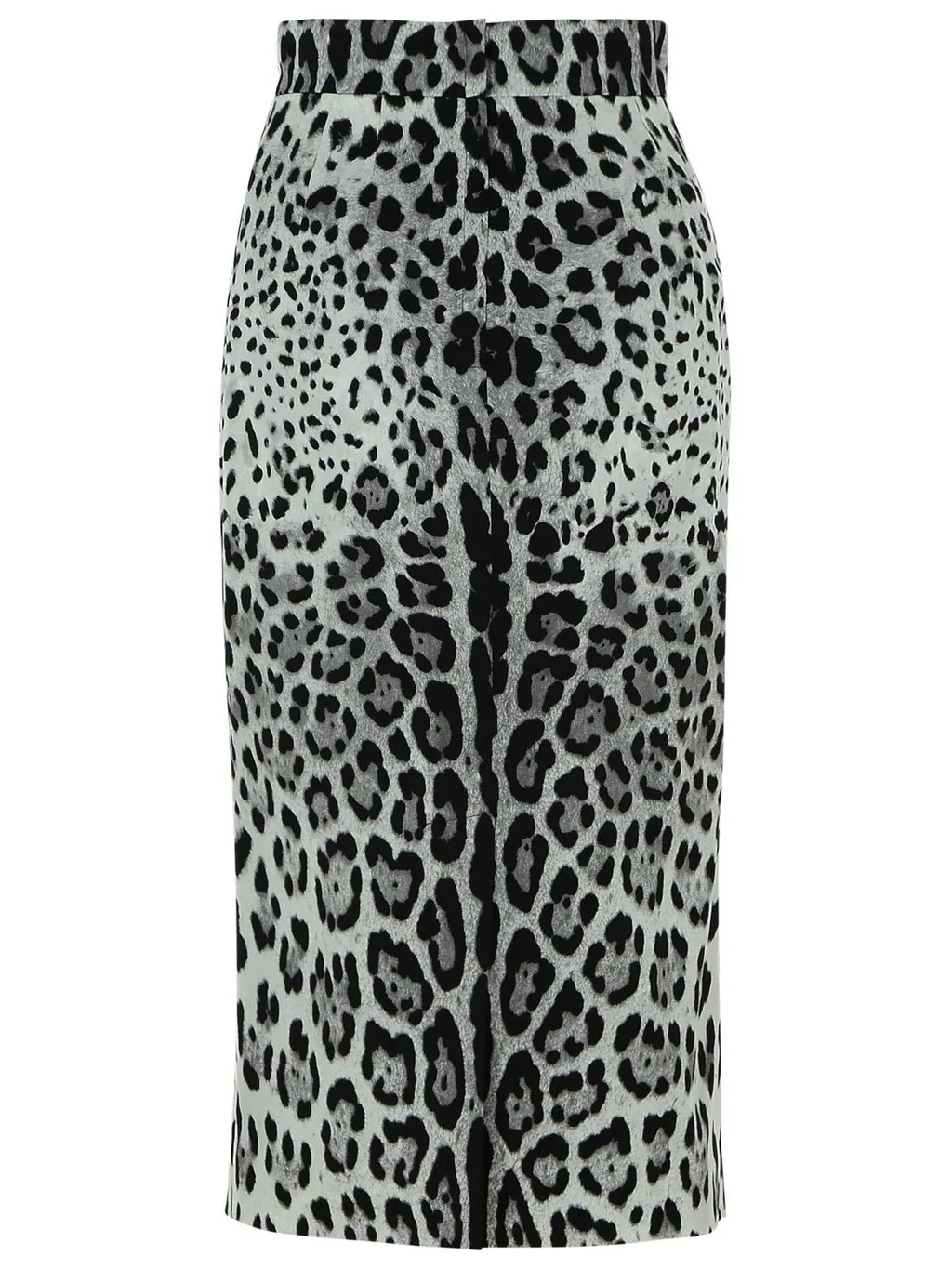 Leopard Printed Charmeuse Midi Pencil Skirt